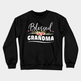 Womens Blessed Grandma Floral Grandma Mothers Day Gift Crewneck Sweatshirt